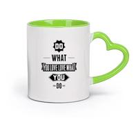 DEBINGY cerámica Tazas de porcelana Citas de trabajo Haz lo que amas Ama lo que haces Palabras motivacionales （11oz/320ml） Para el hogar o el trabajo Verde