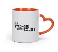 DEBINGY cerámica Tazas de porcelana El Gymnasium es más poderoso que tus excusas Entrenamiento Fitnesscenter Motivación （11oz/320ml） Restaurante, oficina Naranja