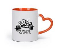 DEBINGY cerámica Tazas de porcelana Frases motivacionales de Gymnasium, barra, gimnasio, ejercicio, hazlo （11oz/320ml） Para café, avena, té, fácil de limpiar Naranja