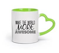 DEBINGY cerámica Tazas de porcelana Hagamos del mundo un lugar mejor - Citas presidenciales para niños （11oz/320ml） Para cafetería o restaurante Verde
