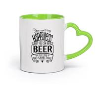DEBINGY cerámica Tazas de porcelana No puedes comprar la felicidad en el bar, pero sí puedes comprar cerveza. （11oz/320ml） Restaurante, oficina Verde