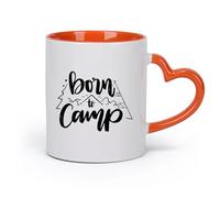 DEBINGY cerámica Tazas de porcelana Póster con citas de aventuras, citas de camping, citas de Hora de aventuras （11oz/320ml） Para cafetería o regalo Naranja