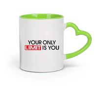 DEBINGY cerámica Tazas de porcelana Tu única limitación eres tú mismo Cita Estudio Fitness Center Motivación Entrenamiento Ejercicio （11oz/320ml） Para cafetería o regalo Verde