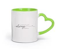 DEBINGY cerámica Tazas de porcelana Versículo bíblico cristiano Mateo 28:20 Yo estoy con vosotros siempre （11oz/320ml） Para té, café y bebidas calientes Verde