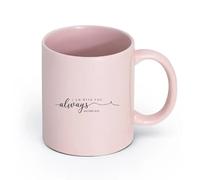 DEBINGY cerámica Tazas de porcelana Versículo bíblico cristiano Mateo 28:20 Yo estoy con vosotros siempre （11oz/320ml） Para té, café y bebidas calientes Rosa