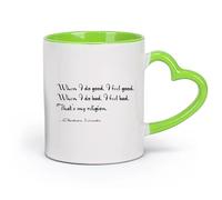 DEBINGY cerámica Tazas de té, café y chocolate caliente Citas inspiradoras de Abraham Lincoln （11oz/320ml） Ideal para el hogar, la oficina, cafeterías, ideas de regalo Verde