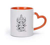 DEBINGY cerámica Tazas de té, café y chocolate caliente de un dios hindú sentado sobre otro dios （11oz/320ml） Taza de cerámica para capuchino, té, leche Naranja