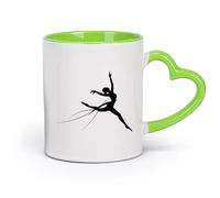 DEBINGY cerámica Tazas de té, café y chocolate caliente Gimnasia Gimnasia Nast Chica Deporte （11oz/320ml） Elegante y duradero: apto para microondas y lavavajillas Verde