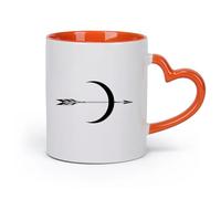DEBINGY cerámica Tazas de té y café con estilo Patrón de flecha y luna creciente, estilo tribal étnico Hpme （11oz/320ml） Regalo para hombre o mujer Naranja