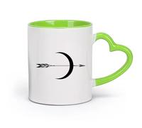 DEBINGY cerámica Tazas de té y café con estilo Patrón de flecha y luna creciente, estilo tribal étnico Hpme （11oz/320ml） Regalo para hombre o mujer Verde