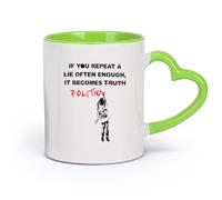 DEBINGY cerámica Tazas Geniales Chica política Sala de juegos Graffiti Cultura callejera Cita política Chica （11oz/320ml） Para la oficina y el hogar Verde