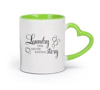 DEBINGY cerámica Tazas Geniales Cita de la historia interminable de la colada con el símbolo de burbuja Proverbio de la colada （11oz/320ml） Para hombres y mujeres Verde