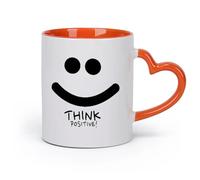 DEBINGY cerámica Tazas Geniales Citas inspiradoras sobre pensamiento positivo y cultura empresarial （11oz/320ml） Para té, café, infusión caliente Naranja