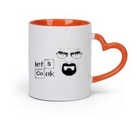 DEBINGY cerámica Tazas Geniales Cocinemos Cita Cocina Olla Elemento Mapa Ciencia Texto Barbacoa Cocina Autococina （11oz/320ml） Para el hogar y la oficina Naranja