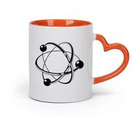 DEBINGY cerámica Tazas Geniales Educación del estudiante de física nuclear, química y electrónica atómica （11oz/320ml） Para café, avena, té, fácil de limpiar Naranja