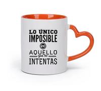 DEBINGY cerámica Tazas Geniales El español es lo único imposible que intentas frases motivacionales de vida （11oz/320ml） Para el hogar o el trabajo Naranja