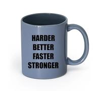 DEBINGY cerámica Tazas Geniales Esfuérzate más en el gimnasio para mejorar tu motivación. Frases motivadoras para el gimnasio. （11oz/320ml） Para cafetería o regalo Gris azulado