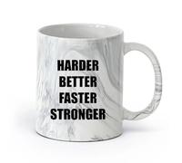 DEBINGY cerámica Tazas Geniales Esfuérzate más en el gimnasio para mejorar tu motivación. Frases motivadoras para el gimnasio. （11oz/320ml） Para cafetería o regalo Negro mármol
