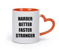 DEBINGY cerámica Tazas Geniales Esfuérzate más en el gimnasio para mejorar tu motivación. Frases motivadoras para el gimnasio. （11oz/320ml） Para cafetería o regalo Naranja