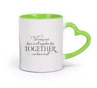DEBINGY cerámica Tazas Geniales Familia Puede que no lo tengamos todo, pero juntos lo tenemos todo （11oz/320ml） Taza de cerámica para capuchino, té, leche Verde