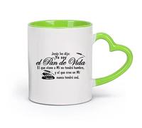DEBINGY cerámica Tazas Geniales Juan 6:35 Versículos Bíblicos Cocina Yo Soy El Pan De Vida Cristiano Jesús （11oz/320ml） Bebidas calientes, espresso Verde
