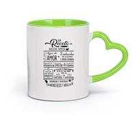 DEBINGY cerámica Tazas Geniales Nuestras Recetas Familiares Cocina Restaurante Amor Familiar Restaurante （11oz/320ml） Apto para lavavajillas y microondas Verde
