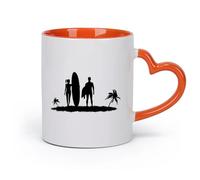 DEBINGY cerámica Tazas Geniales Surf atractivo sexual Chica Playa Deportes Pareja Isla Vacaciones Relajarse （11oz/320ml） Para el hogar y la oficina Naranja