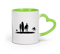 DEBINGY cerámica Tazas Geniales Surf atractivo sexual Chica Playa Deportes Pareja Isla Vacaciones Relajarse （11oz/320ml） Para el hogar y la oficina Verde