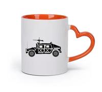 DEBINGY cerámica Tazas Geniales Tanques Fuerzas Armadas Vehículos Terrestres Ametralladoras Garantía de Calidad （11oz/320ml） Para hombres y mujeres Naranja