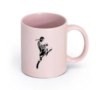 DEBINGY cerámica Tazas Grandes para Bebidas Calientes Boxeo tailandés, Muay Thai, Boxeador, Lucha MMA （11oz/320ml） Apto para lavavajillas y microondas Rosa