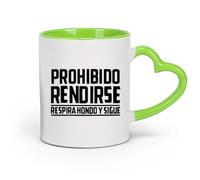 DEBINGY cerámica Tazas Grandes para Bebidas Calientes Citas en español Frases en español E Spa Ñol （11oz/320ml） Oficina, hogar, cafetería, apto para lavavajillas y microondas Verde