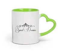 DEBINGY cerámica Tazas Grandes para Bebidas Calientes Frases de amor, familia y pareja: dulces sueños （11oz/320ml） Ideal para usar en casa y la oficina Verde