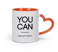 DEBINGY cerámica Tazas Grandes para Bebidas Calientes Puedes citar frases inspiradoras para niños （11oz/320ml） Ideal para el hogar, la oficina, cafeterías, ideas de regalo Naranja
