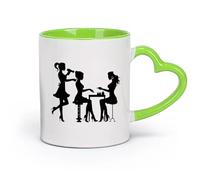 DEBINGY cerámica Tazas Grandes para Bebidas Calientes Salón de belleza, peluquería, spa y estilista （11oz/320ml） Regalo único de oficina para mujeres y hombres Verde