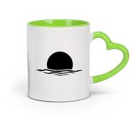 DEBINGY cerámica Tazas Grandes para Bebidas Calientes Sol Atardecer Boho Sol Medio Día Amanecer （11oz/320ml） Cappuccino, Latte Macchiato, té, espresso Verde