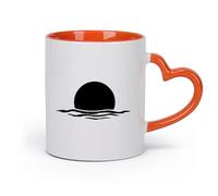 DEBINGY cerámica Tazas Grandes para Bebidas Calientes Sol Atardecer Boho Sol Medio Día Amanecer （11oz/320ml） Cappuccino, Latte Macchiato, té, espresso Naranja