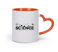 DEBINGY cerámica Tazas Grandes para Té, Café y Chocolate Caliente Facultad de Ciencias （11oz/320ml） Para café, sopa, té, leche, latte, chocolate caliente, para mujeres y hombres Naranja