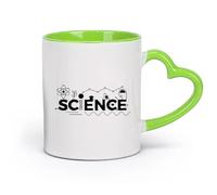 DEBINGY cerámica Tazas Grandes para Té, Café y Chocolate Caliente Facultad de Ciencias （11oz/320ml） Para café, sopa, té, leche, latte, chocolate caliente, para mujeres y hombres Verde