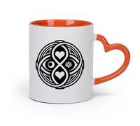 DEBINGY cerámica Tazas Grandes para Té, Café y Chocolate Caliente símbolo de alma gemela （11oz/320ml） Para café, sopa, té, leche, latte, chocolate caliente, para mujeres y hombres Naranja