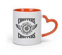 DEBINGY cerámica Tazas para Chocolate Caliente Garaje Motocicleta Fuego Bicicleta Helicóptero Piloto Alas Ruedas （11oz/320ml） Apto para microondas Naranja