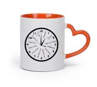 DEBINGY cerámica Tazas para Chocolate Caliente Gimnasio Gimnasio Reloj Ejercicio Entrenamiento Deportes Dieta （11oz/320ml） Para la oficina y el hogar Naranja