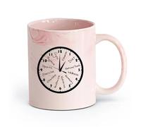 DEBINGY cerámica Tazas para Chocolate Caliente Gimnasio Gimnasio Reloj Ejercicio Entrenamiento Deportes Dieta （11oz/320ml） Para la oficina y el hogar Rosa mármol