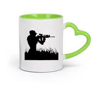 DEBINGY cerámica Tazas para Chocolate Caliente Guerra Militar Fuerza Aérea Marines Soldado Chica Francotirador （11oz/320ml） Para espresso, juego de té Verde