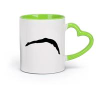 DEBINGY cerámica Tazas para Chocolate Caliente Nadador entrando a la piscina juvenil acuática H （11oz/320ml） Cappuccino, Latte Macchiato, té, espresso Verde