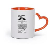 DEBINGY cerámica Tazas personalizadas Frase motivacional Sueña en grande Trabaja duro Concepto Escuela （11oz/320ml） Para cafetería o restaurante Naranja