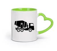 DEBINGY cerámica Tazas Resistentes Camión mezclador Camión de ingeniería Disposición de la habitación de los niños （11oz/320ml） Gran regalo para parejas Verde