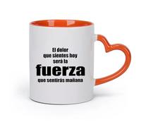DEBINGY cerámica Tazas Resistentes Citas motivacionales: Cómo te sientes hoy se convertirá en tu fuerza mañana. （11oz/320ml） Para el hogar y la oficina Naranja