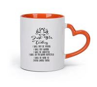 DEBINGY cerámica Tazas Resistentes Principios de Reiki Oración Loto Citas inspiradoras Estudio de yoga （11oz/320ml） Para café, avena, té, fácil de limpiar Naranja