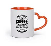 DEBINGY cerámica Tazas Resistentes Un mal día con café es mejor que un buen día sin él. Cita sobre el café. （11oz/320ml） Para espresso, juego de té Naranja
