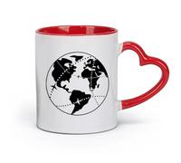 DEBINGY Cerámica Vasos de cerámica para el hogar Globo terráqueo Mapa Planeta Vida Océano Tierra Universo (11 oz/320 ml) Uso en cafeterías o restaurantes Rojo
